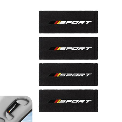 4 PCS Car Inside Door Handle Protector, Sport Style Car Roof Grab Handle Protective Cover, Wear-Resistant & Sweat-Absorbing Door Handles Cover, Universal for Most Cars