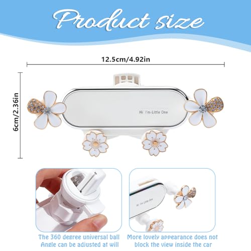 Car Cellphone Holder Adorable Car Phone Holder Cute Phone Holders for Your Cars Elegant Flower Crystal Air Vent Phones Holders Cars Phones Mount with Sturdy Air Vent Clip for Smartphone - style: Flower
