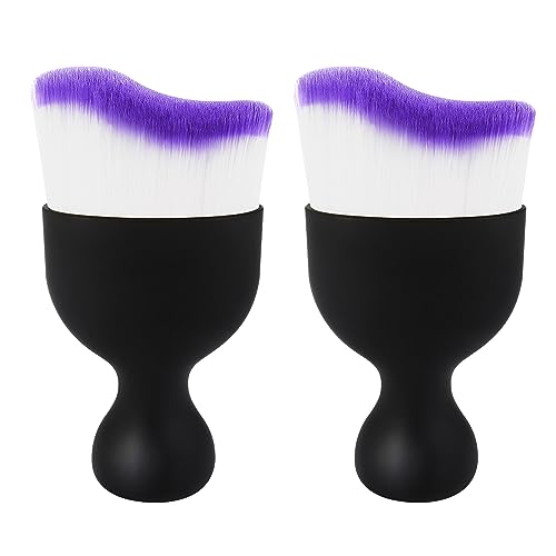 Car Interior Cleaning Brush Car Duster Interior with Ultra Soft Bristles Auto Detailing Brushes Dusting Car Accessories for Dashboard, AC Vents, Leather, Scratch-Free (2Pack_Purple) - size: 2Pack_Purple