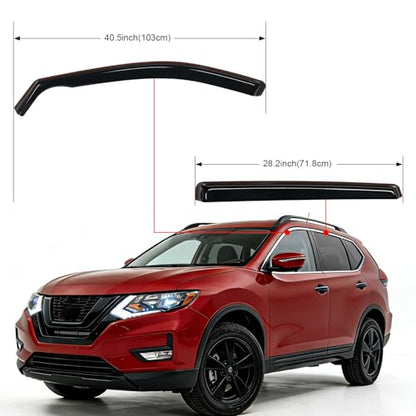 Nilight in Channel Rain Guards for Nissan Rogue S SV SL(Not fit Sport Model) 2014-2020 Original Window Deflectors, Vent Window Visors-4PCS - size: Nissan Rogue 2014-2020
