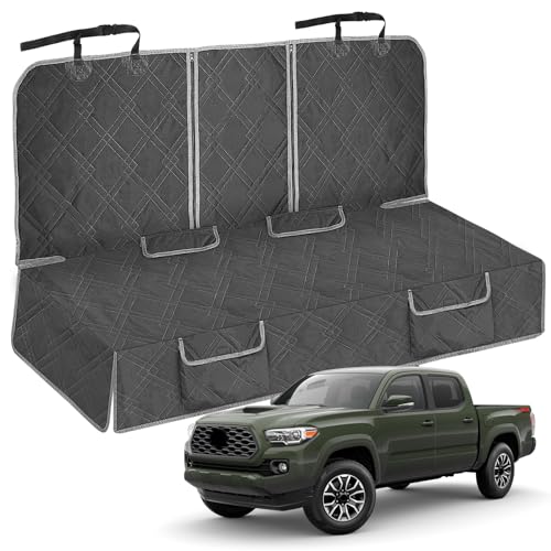 sportuli Dog Car Seat Cover Replce for Toyota Tacoma/Ford Ranger/Chevy Colorado, 600D Oxford Cloth Heavy Duty Waterproof Non Slip Pet Truck Back Bench Seat Cover, Fit for All Mid-Size Trucks - size: Mid-Size Truck - Rear - Black