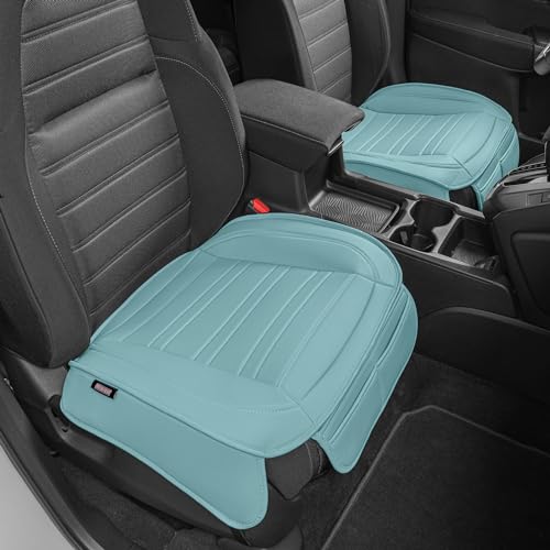 Motor Trend Seat Covers for Cars Trucks SUV, Faux Leather 2-Pack Mint Padded Car Seat Covers with Storage Pockets, Premium Interior Car Seat Cover - color: Mint Front Seats