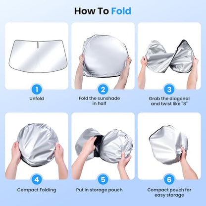 Canvcle Windshield Sun Shade for 2021-2025 2026 Genesis GV80 Accessories Upgraded Double-Layer Front Window Sunshade Cover Sun Visor Protector Foldable Block UV Rays Keep Vehicle Cool - size: 1pcs Genesis Gv80 2021-present