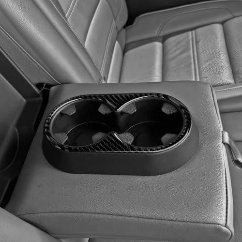 Car Carbon Fiber Cup Holder Sticker Decal Cover Interior Trim for Chevrolet Silverado/GMC Sierra 1500 2500HD 3500HD 2014-2018 Accessories - color: Cup Holder