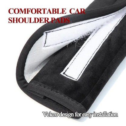 Norkmdi 2PCS Car Seat Belt Cover Pad, Soft Plush Fluffy Cloud Vehicle Seatbelt Shoulder Strap Cushion, Comfortable Automotive Internal Protection Accessories, Universal for SUV Truck Sedan (Pink)