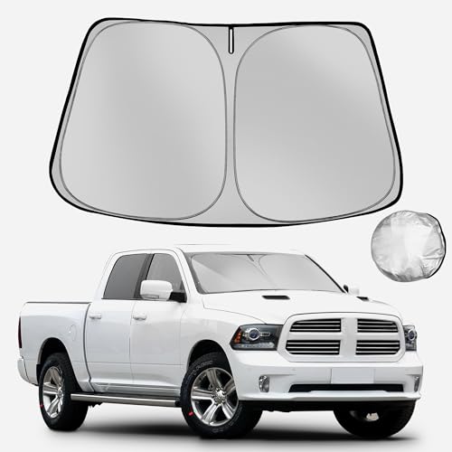 Windshield Sun Shade for 2010-2025 2026 Dodge RAM 2500 3500 Foldable Sun Sunshade for Car Front Window Blocks UV Rays and Heat Automotive Interior Protector Custom Fit Accessories - size: for 2010-2026 Dodge RAM 2500 3500