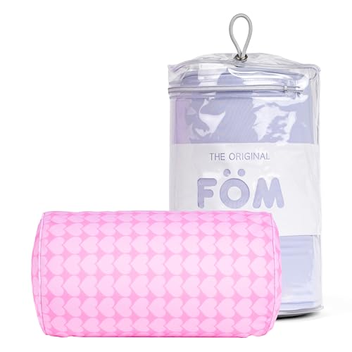 Brookstone Squishy FOM Cushion Pillow - The Original Stretchy, Comfy, Colorful Pillow for Neck, Lumbar Support, and Bed - for Sleeping, Car, Travel - Small Pillow, Hearts, 12 x 7 Inches - color: Hearts