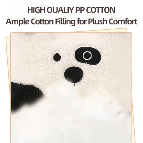 Car Headrest Pillow 2PCS Cute Cartoon Dog Car Neck Pillow - Plush Neck Support for Comfortable Driving Cute Dog Design Neck Cushion Soft and Cozy Travel Companion (Black) - color: Black