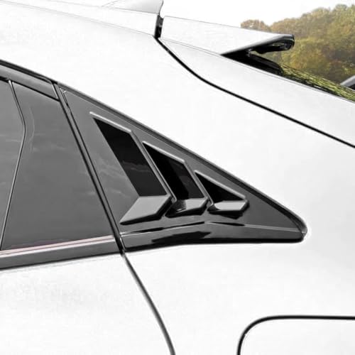 YINGTUU for Honda Civic Accessories 10th Gen 2016-2021 Window Louvers Racing Style Triangular Window Glass Blinds Hatchback Glossy Black - color: Rear Side Window Louvers for Hatchback-black