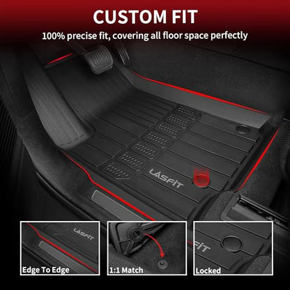LASFIT Floor Mats for Jeep Grand Wagoneer/Grand Wagoneer L 2022 2023 2024 2025 7 Seats (NOT Fit for 8-Seat) All Weather TPE Custom Fit Car Mats Floor Liners 1st & 2nd & 3th Row, Black - style: Grand Wagoneer 7-Seat 2022-2025