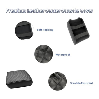 Zxiaochun Center Console Cover for 2021 2022 2023 2024 2025 2026 Ford F150, Armrest Lid Leather Protector, Middle Console Cushion Interior Accessories (Bucket Seat Only) - size: For 2021+ F150 Bucket Console