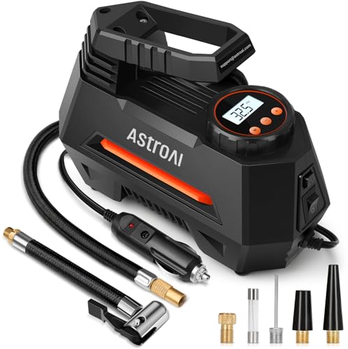 AstroAI H2 Pro Tire Inflator Portable Air Compressor Fully Upgraded Cordless Tire Inflator with DC 12V & Battery Dual Power Supplies Fast Inflation Air Pump for Car Tires Motorcycles Orange - color: Orange