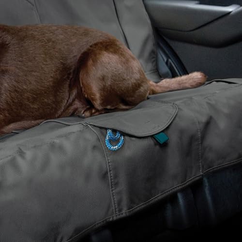 Kurgo Wander Bench Seat Cover, Dog Car Seat Protector, Waterproof & Stain-Resistant, Secure Fit, Charcoal Grey - color: Charcoal Grey, size: 55" Wide, style: Bench Seat Cover