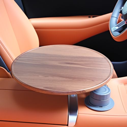 Car Tray & Car Desk for Laptop with 360° Rotating Wooden Car Laptop Mount Car Table Car Food Tray – Universal Steering Wheel Table for Tesla Model Y/3/S, Ford F-150 Explorer & Most Vehicles - size: Center Consoles Car Tray