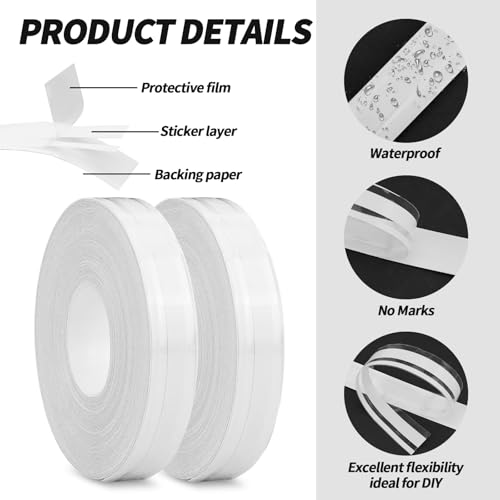 2 Rolls of Car Pinstripe Tape, Silver Pinstripe Body Sticker, Vinyl Thin Car Stripe Pinstripe Tape, for Motorcycle, Car, Racing DIY Body Sticker Tape (White) - color: White