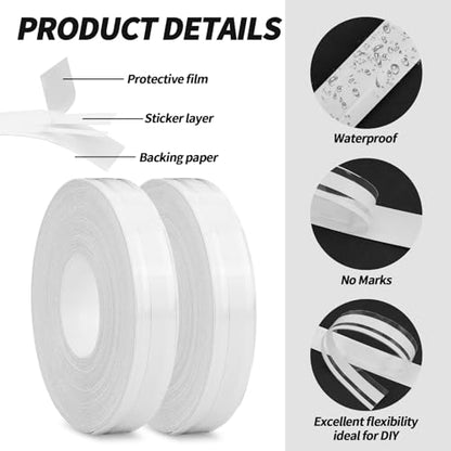 2 Rolls of Car Pinstripe Tape, Silver Pinstripe Body Sticker, Vinyl Thin Car Stripe Pinstripe Tape, for Motorcycle, Car, Racing DIY Body Sticker Tape (White) - color: White