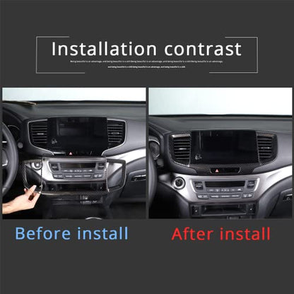 Dashboard Navigation Panel Frame for Honda Pilot 2019-2022/ Ridgeline 2021-2023/ Passport 2019-2023, ABS Material Center Console GPS Screen Panel Frame Trim Accessories (Carbon Fiber Pattern) - color: Carbon Fiber Pattern