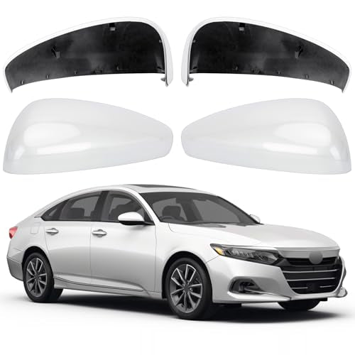 Driver & Passenger Side Mirror Cover Replacement for Honda Accord 2018 2019 2020 2021 2022 - Left & Right Side Mirror Covers, Rear View Mirror Cap Accessories White, Without Lamp - color: White-Without Lamp, size: Driver and Passenger Side (Left and Right