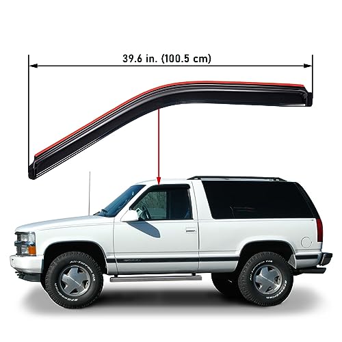 Lightronic Extra Durable In-Channel Window Visor, Fit Chevrolet & GMC C/K 1500, 2500, 3500 1988-1999, Regular/Extended Cab, 1992-1999 Tahoe & Yukon, 1992-1994 Blazer (NOT Fit S10 Blazer), Smoke, 2-Pcs - size: In-Channel