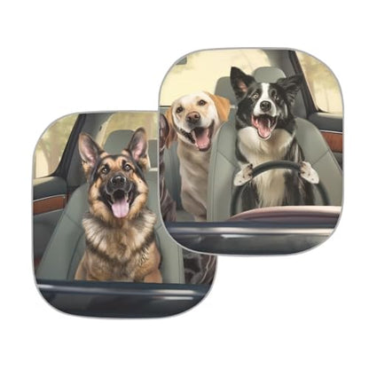 AFPANQZ Dog Cool Pattern Car Windshield Sun Shades Visor Car Front Rear Window Cover Sunshade UV Protector Universal Fit Sun Blocks Window Pop Up Folding Sunshades - color: Dog Cool Pattern