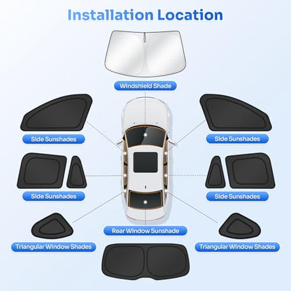Canvcle Window Shades for 2016-2022 BMW X1 F48 Accessories Windshield Sun Shade Side Rear Window Cover Sunshade Sun Visor Shield Privacy Protection for Camping Keep Vehicle Cool Black 10PCS - size: BMW X1 F48 2016-2022