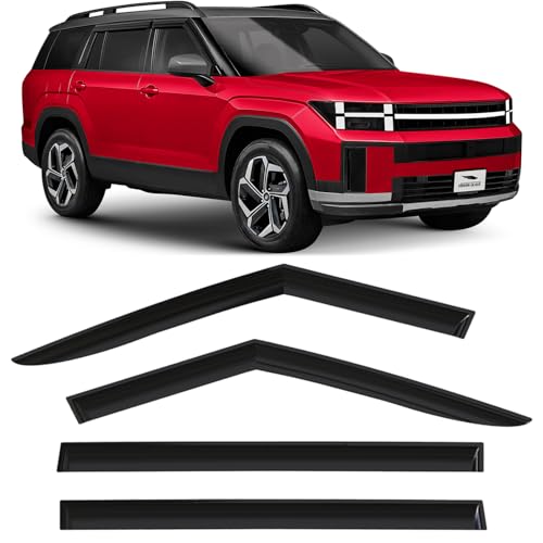 Voron Glass Tape-on Extra Durable Rain Guards for Hyundai Santa Fe 2024-2026, Window Deflectors, Vent Window Visors, 4 Pieces - 100842 - color: For Santa Fe 24-26