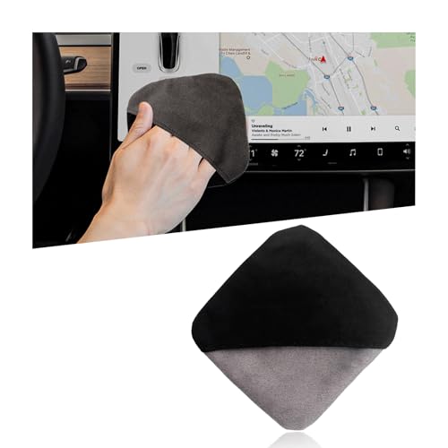 Ohleats Car Screen Cleaner, Microfiber Auto Screen Cleaning Pad, Foldable Touch Screen Cleaner Cloth for Vehicle Dashboard LCD Display, Interior Car Accessories - color: Square,1Pcs