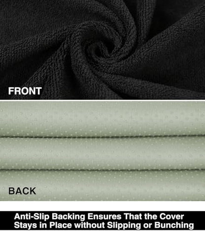 VSHIELD Waterproof Towel Car Seat Cover, Sweatproof Non-Slip Seat Protector, Universal Fit for Front Bucket or Rear Bench Seat of Cars, SUVs, Vans, Trucks, Compatible with Airbags and Armrests - color: Black