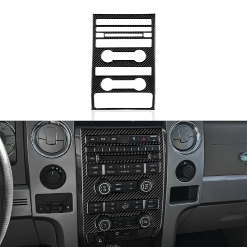 Car Carbon Fiber Navigation Frame Air Conditioner Volume Panel Interior Cover Trim Accessories for Ford F150 2009 2010 2011 2012 2013 2014 Sticker (Style B) - color: Air Conditioner Volume Panel, B
