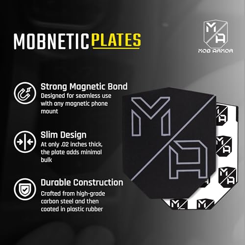 Mob Armor MobNetic Plates (2 Pack) - Compatible with Mob Magnetic Phone Mount for Car - Universal Smartphone Mounting Plates - Best Vehicle Accessory for Cellphone - Black - size: 2 Pack
