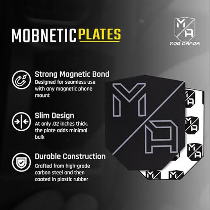 Mob Armor MobNetic Plates (2 Pack) - Compatible with Mob Magnetic Phone Mount for Car - Universal Smartphone Mounting Plates - Best Vehicle Accessory for Cellphone - Black - size: 2 Pack