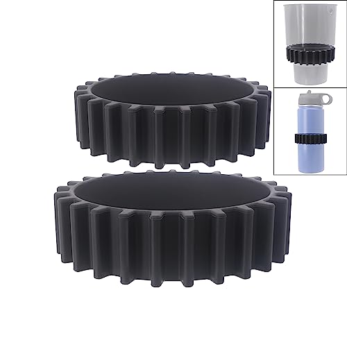 Car Cup Holder Cup Keeper Beverage Bands - Silicone Elastic Car Cup Holder Gap Filler Compatible with Yeti Ramblers Hydro Flasks Most 12-46oz Bottles Soda Cans Cup Expander (2 Pack)