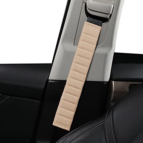 HighnessHwoo Car Seatbelt Covers Cushion Shoulder Pads Protector Sleeve for Adults, Auto Extra Long Seat Belt Strap Cover Decorations for Women, Kids, Honda, Trucks Accessories, 2Pcs, 13in, Beige - color: Beige, size: 13in - 2pcs