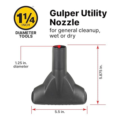 Shop-Vac 9064300 1.25 Inch Diameter Cleaning Kit, Includes Round Brush, Crevice Tool, and Gulper Nozzle, Black, Ideal for Upholstery, Blinds, and Car Interiors (1-Pack)