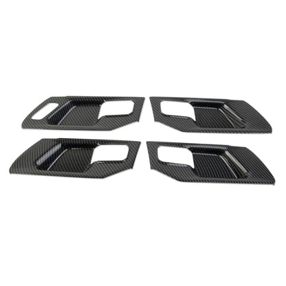Korlot Carbon Fiber Style Interior Door Handle Bowl Panel Cover Trim for Dodge Ram 1500 2019+ (4 Doors-with seat Button) - style: 4 doors-with seat button
