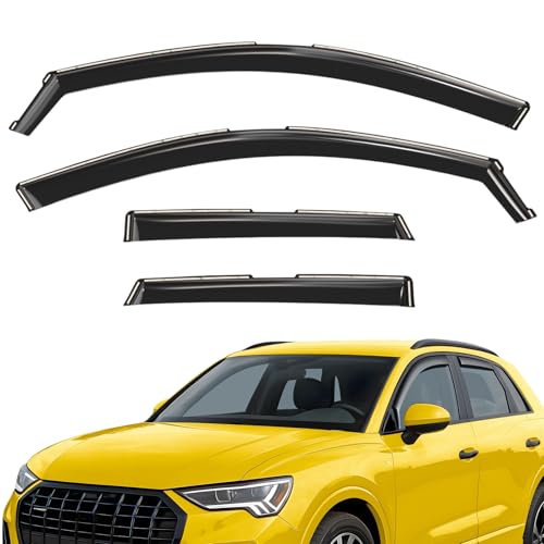 Extra Durable Window Deflectors in-Channel Window Visors Rain Guards Fit for Audi Q3 2019-2026, Sun Visors, Wind Vent for Shades, Exterior Car Accessories - 4 pcs. AG0986 - color: For Audi Q3 19-26