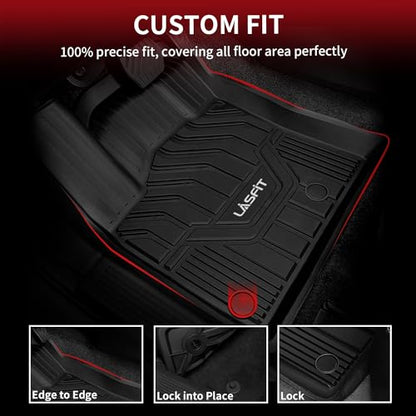 LASFIT Floor Mats for Nissan Rogue 2021-2026 (Not Fit Rogue Sport), Custom Fit All Weather Protection Durable TPE Floor Liners for Nissan Rogue S/SV/SL/Platinum 2021-2026 1st & 2nd Row Car Mats, Black - size: 1)For Nissan Rogue | 2021-2026