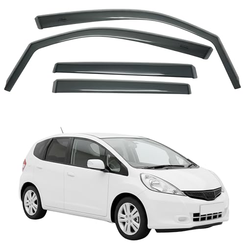 in-Channel Car Window Rain Guard Compatible with Honda FIT (2008-2014) 4pcs, Taiwan Made Precise & Transparent Car Wind Deflectors No Water Leakage Visors - size: FIT (2008-2014) 4pcs