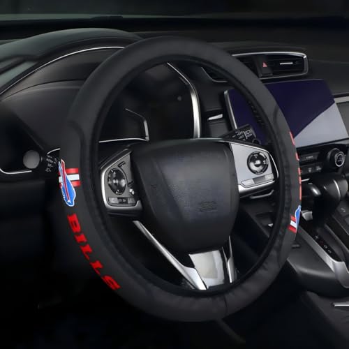for Bills Car Steering Wheel Cover, 14-15 Inch Leather Grip | Non-Slip & Sweat-Resistant Design, Fit for Most Cars, SUVs, Trucks (SWC-BBR) - size: SWC-BBR
