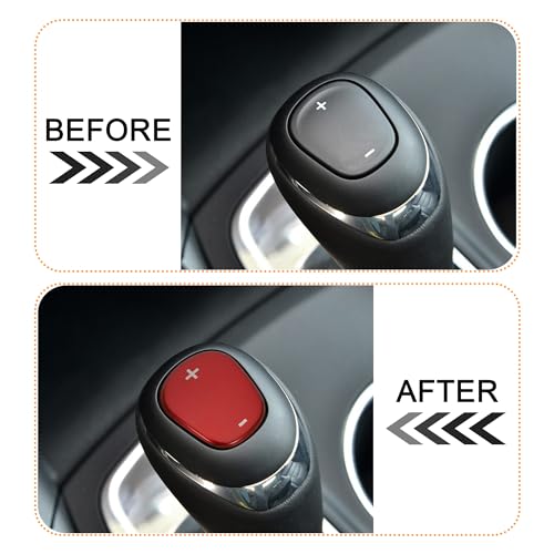 TOMALL Stainless Steel Car Gear Shift Knob Cover Compatible with Chevy Equinox 2018-2020 Shift Panel Trim Gear Lever Cover Trim for Car Interior Center Console Accessories (Red) - color: Stainless Gear-Red