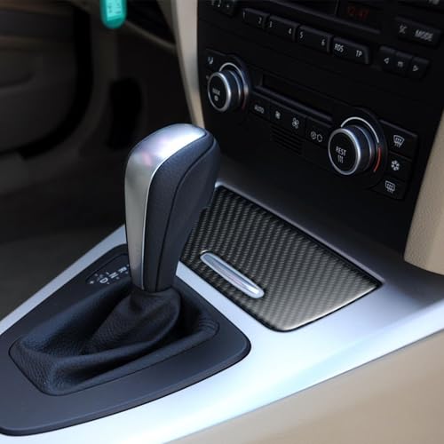 WINKA Carbon Fiber Interior Compatible with BMW 3 Series E90 328i 325i 330i Car Center Storage Box Panel Cover E92 E93 318i 320i 335i Cigarette Lighter Panel 2006-2012 Trim Central Console Accessories