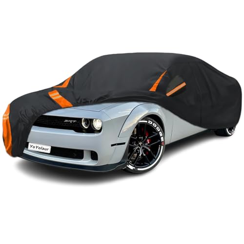 10-Layer for Dodge Challenger Car Cover Waterproof All Weather for Automobiles, Outdoor Full Exterior Covers Soft Cotton Lining with Door Zipper, Fit for Dodge Challenger 2008-2025 - size: Custom Fit for Dodge Challenger