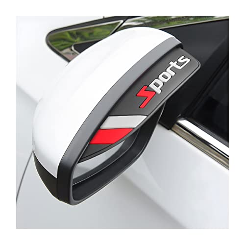 Blilo 2PCS Rear View Mirror Rain Eyebrows, Waterproof PVC Auto Side Mirror Rainproof Guard, Sports Visor Smoke Cover, Universal Exterior Accessories for Most Cars (Sport/Red) - color: Sport/Red
