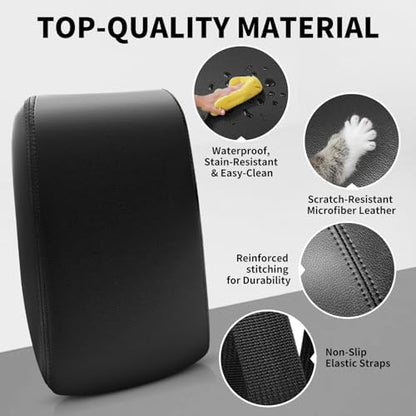Center Console Cover Compatible with Honda CRV 2017-2022 Accessories, Premium Leather Armrest Cover Pad, Car Middle Console Lid Cover (Black) - size: 2017-2022 Honda CRV