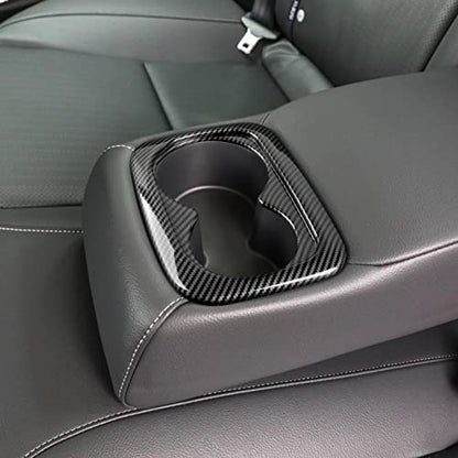 Car Cup Holder Water Cover Decals for 2022 2023 2024 2025 Honda Civic 11th Gen Accessories ABS Carbon Fiber Interior Stickers - color: Cup Holder Panel Frame