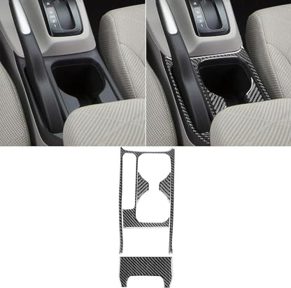 Auto Center Console Handbrake Water Cup Holder Trim Frame Panel Sticker Real Carbon Fiber Interior Trim Accessories Compatible with Honda Civic 9 Coupe/Sedan 2013 2014 2015 Black - color: Cup Holder Set/4 Pieces