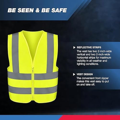 Neiko High Visibility Safety Vest ANSI Class 2, No Pocket, Neon Yellow, 3X-Large (3XL) - size: 3X-Large, style: Vest
