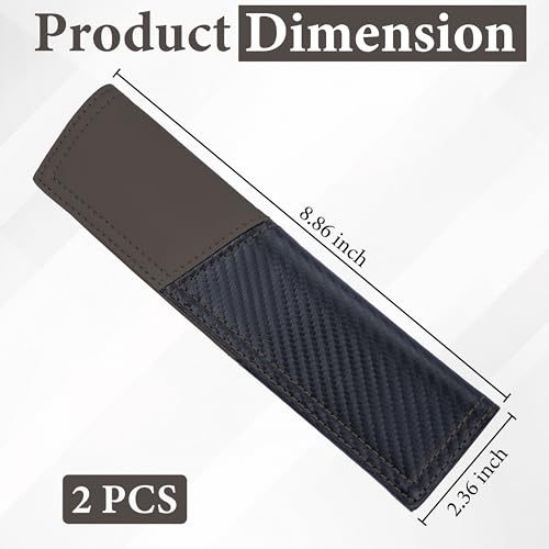 ecocstm 2 PCS Car Seat Belt Cover Pad, Carbon Fiber Safety Seatbelt Shoulder Strap Covers, Breathable Leather Soft Harness Pad, Interior Car Accessories, Universal for SUV, Truck, RV (Brown&Black - color: Brown