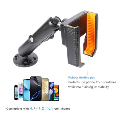 xik Universal Phone Mount Holder for Boat Car Truck Motorcycle UTV - AMPS Round Base, [1s Lock & Release][360° Adjustable], Fits 4.7"-7.2" Phones, Heavy Duty, Wall Mount - style: Long style