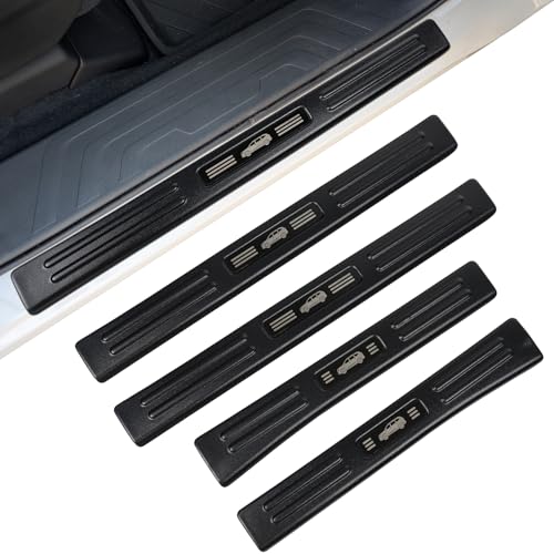 4PCS Door Sill Protector Compatible with Subaru 2019-2025 2026 Ascent Accessories Matte Black ABS Plastic Material Auto Door Entry Guards - color: 2019-2026 Ascent (Matte Black)